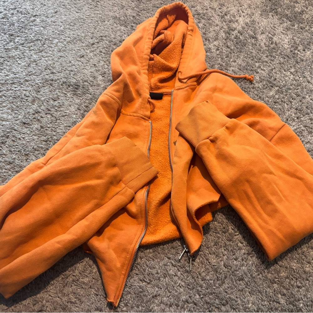 PACSUN Orange Zip-Up Hoodie